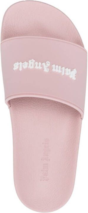 Palm Angels Slippers met logo-reliëf Roze