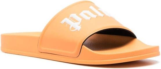 Palm Angels Slippers met logo-reliëf Oranje