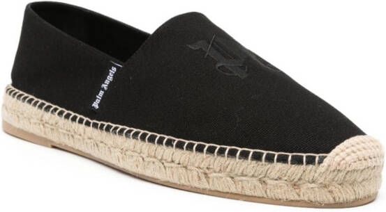 Palm Angels Katoenen espadrilles met geborduurd logo Zwart