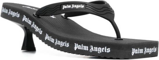 Palm Angels Teenslippers met logoprint Zwart