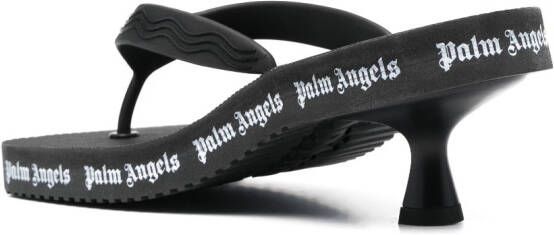 Palm Angels Teenslippers met logoprint Zwart