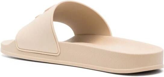 Palm Angels Slippers met monogram-reliëf Beige