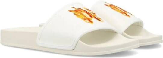 Palm Angels Badslippers met PA monogram Beige