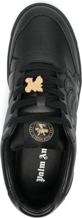 Palm Angels Palm Beach University leren sneakers Zwart