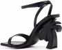 Palm Angels Sandalen met bewerkte hak Zwart - Thumbnail 9