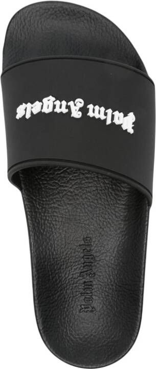 Palm Angels Slippers met logo-reliëf Zwart