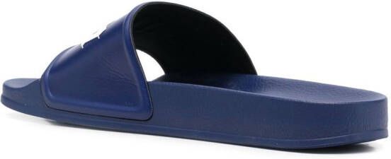Palm Angels Slippers met logoprint Blauw