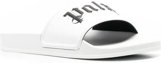 Palm Angels Slippers met logoprint Wit