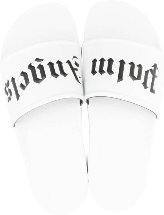 Palm Angels Slippers met logoprint Wit