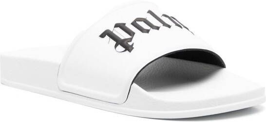 Palm Angels Slippers met logoprint Wit