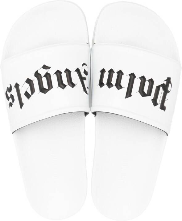 Palm Angels Slippers met logoprint Wit