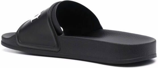 Palm Angels Slippers met logoprint Zwart