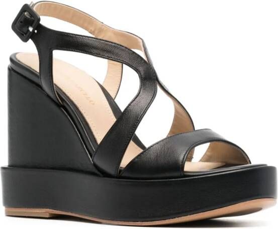 Paloma Barceló Eider 115 mm leren sandalen met sleehak Zwart