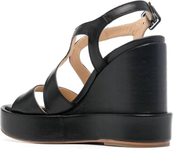 Paloma Barceló Eider 115 mm leren sandalen met sleehak Zwart