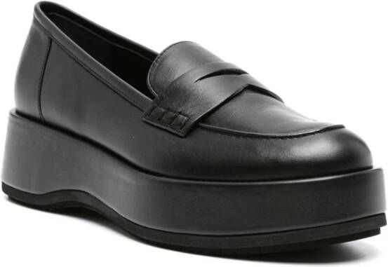 Paloma Barceló Leren loafers Zwart