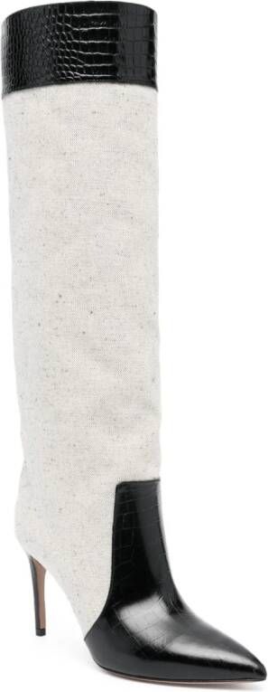 Paris Texas 90 mm leren knielaarzen Beige