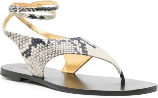 Paris Texas Amalfi sandalen met slangenleer-effect Zwart