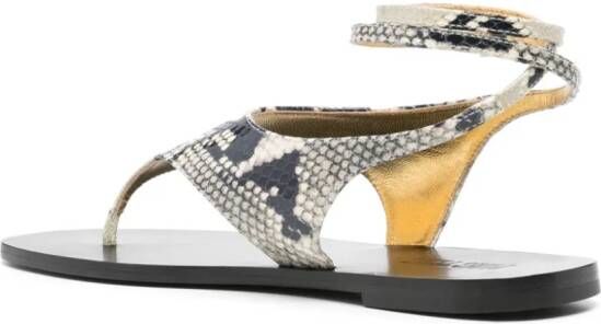 Paris Texas Amalfi sandalen met slangenleer-effect Zwart