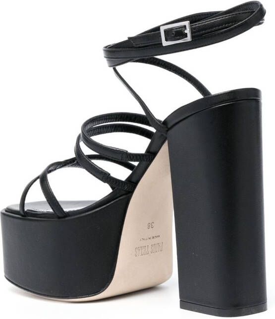 Paris Texas Holly Marina sandalen met plateauzool Zwart