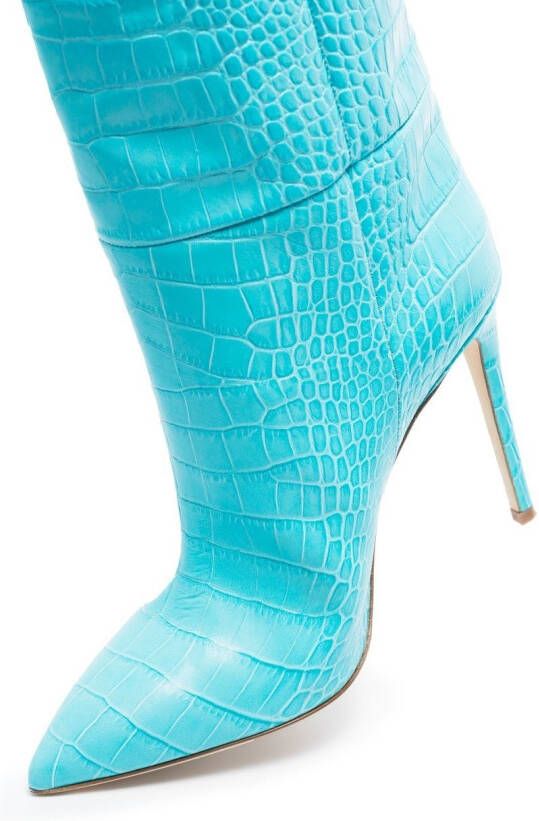 Paris Texas Knielaarzen met krokodillenleer-effect Blauw