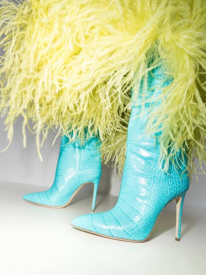 Paris Texas Knielaarzen met krokodillenleer-effect Blauw