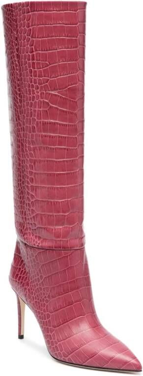 Paris Texas Cocco laarzen met krokodillen-reliÃf (95 mm) Rood