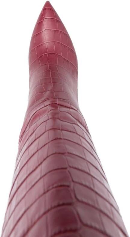 Paris Texas Cocco laarzen met krokodillen-reliÃf (95 mm) Rood