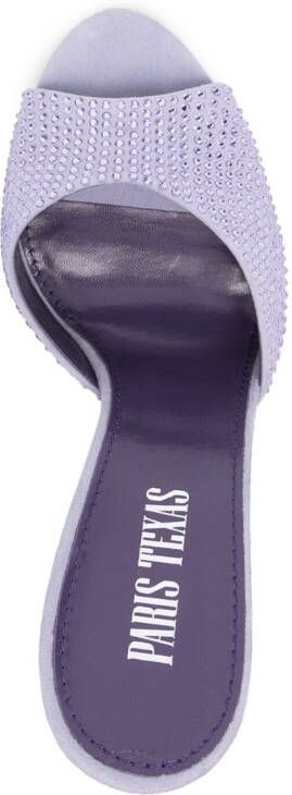 Paris Texas 110 mm leren sandalen met kristallen Paars
