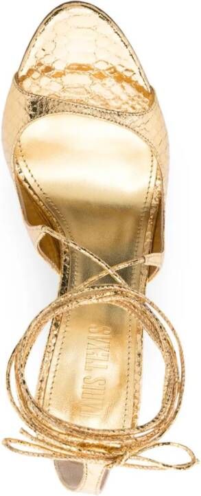 Paris Texas Leren sandalen 115 mm Goud