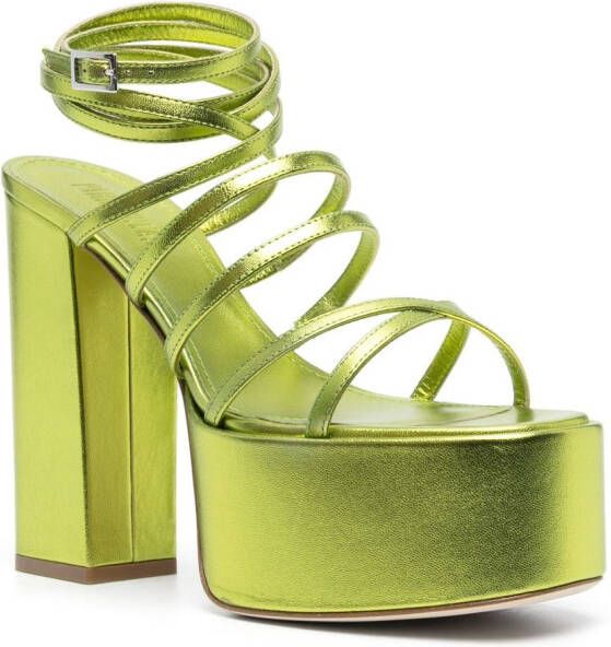 Paris Texas Malena sandalen met plateauzool Groen