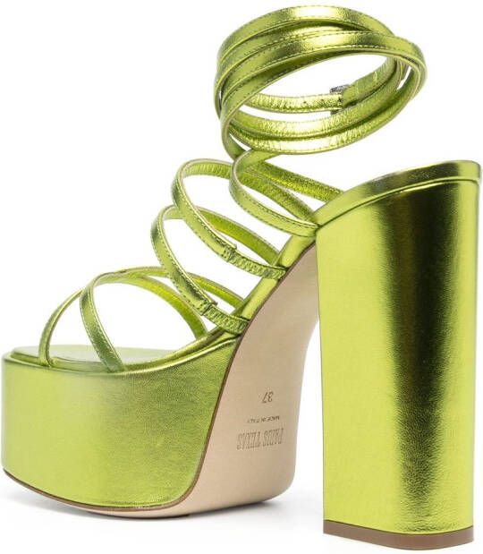 Paris Texas Malena sandalen met plateauzool Groen