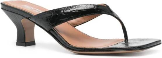 Paris Texas 60 mm Portofino leren sandalen Zwart