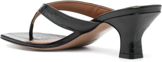 Paris Texas 60 mm Portofino leren sandalen Zwart