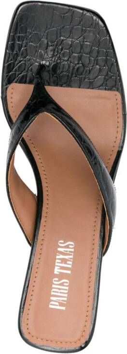 Paris Texas 60 mm Portofino leren sandalen Zwart