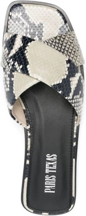 Paris Texas Sandalen met slangenleer-effect Beige