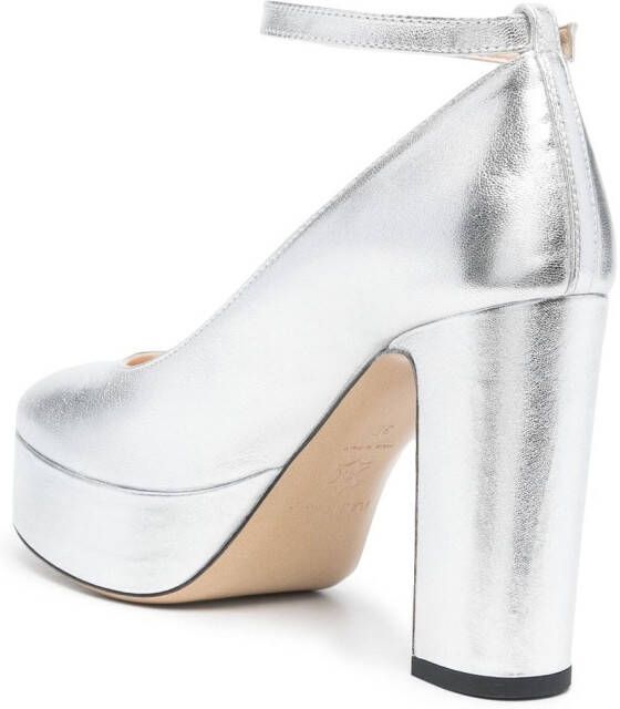 P.A.R.O.S.H. Mary Jane pumps met plateauzool Zilver