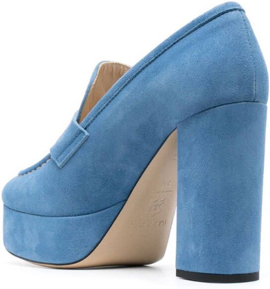 P.A.R.O.S.H. Penny pumps met plateauzool Blauw