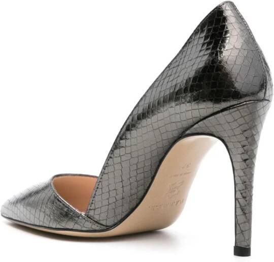 P.A.R.O.S.H. 95mm leren pumps met slangen-reliëf Zwart