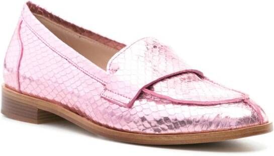 P.A.R.O.S.H. Metallic loafers met slangenleer-effect Roze