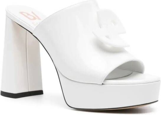 Patou x Bettina Vermillon Glossy Anitta 110mm muiltjes Wit