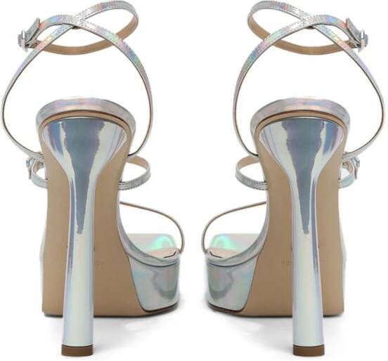 Paul Andrew 125 mm Slinky sandalen met plateauzool Zilver