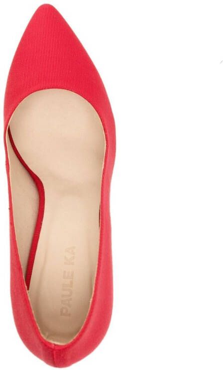 Paule Ka Ottoman leren pumps Rood