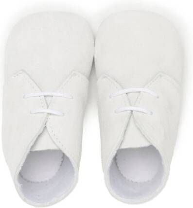 Paz Rodriguez Essential suède babyschoentjes Wit