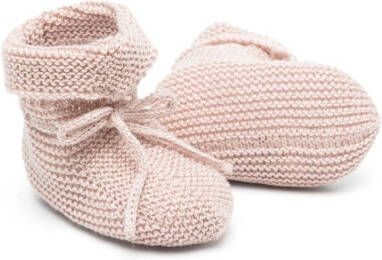 Paz Rodriguez Fijngebreide babyschoentjes Roze