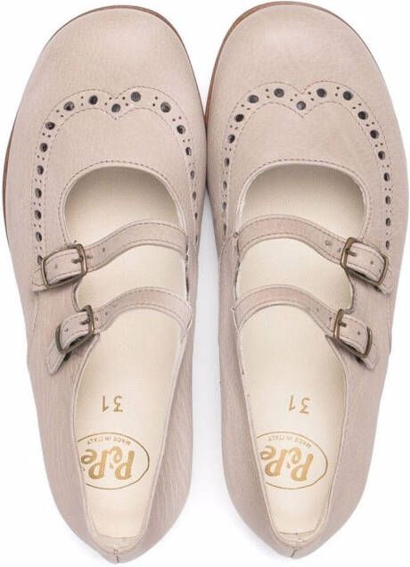 Pèpè Ballerina's met dubbele gesp Beige