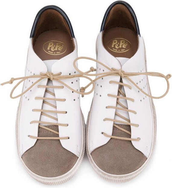 Pèpè colour panel lace-up sneakers Wit