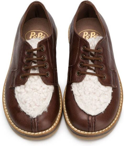 Pèpè contrast paneel brogue schoenen Bruin