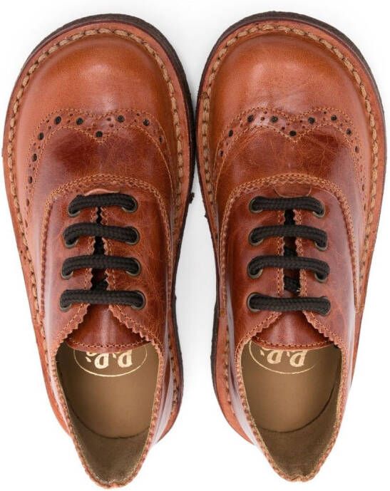 Pèpè Dusty brogues met veters Bruin