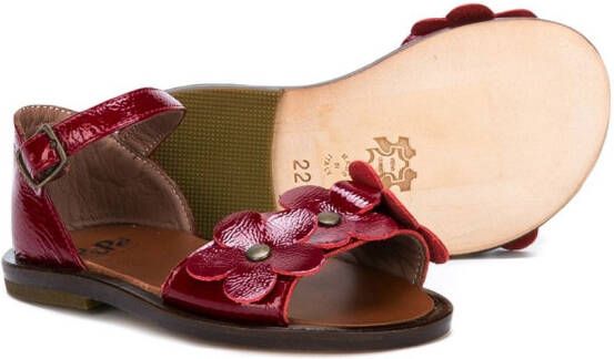 Pèpè flower applique open toe sandals Rood