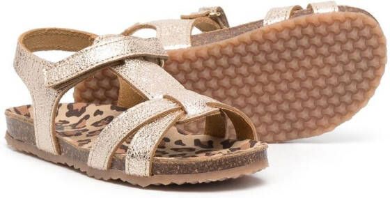 Pèpè Golden sandalen met luipaardprint Goud